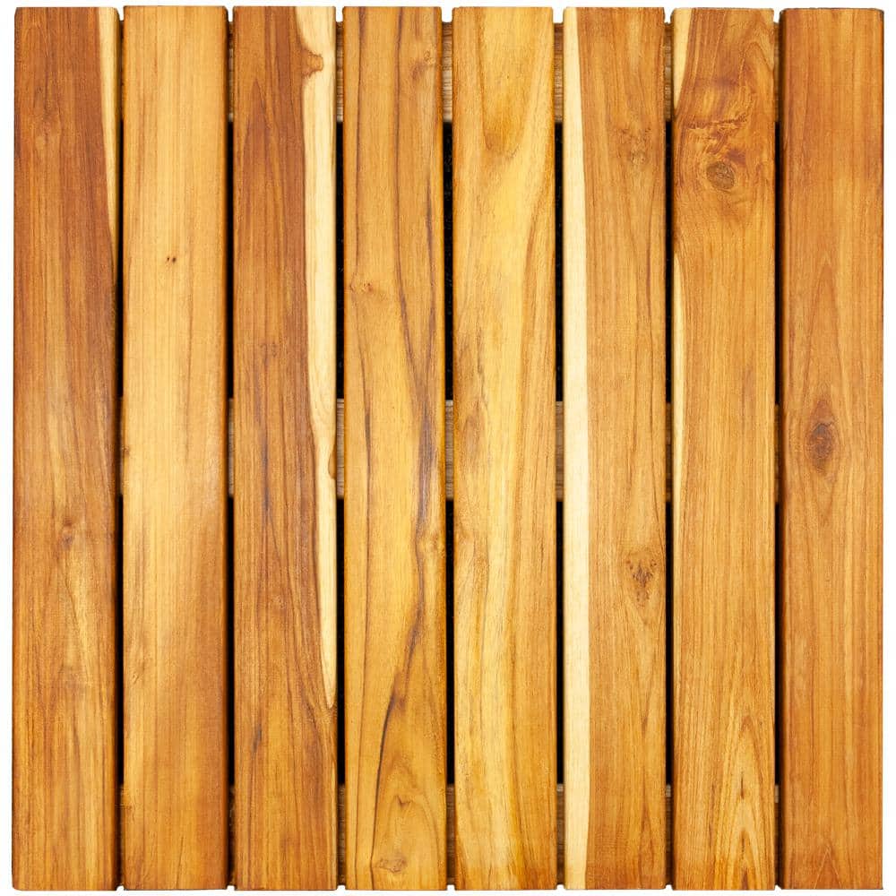 DeckWise WiseTile 2 ft. x 2 ft. Solid Hardwood Plantation Teak Deck Tile in Brown (1 Tile)