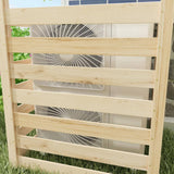 FUFU&GAGA 31.4 in. L x 35.9 in. H Outdoor Wood Privacy 3-Fence Panels Privacy Screen to Conceal Air Conditioning Units, Brown