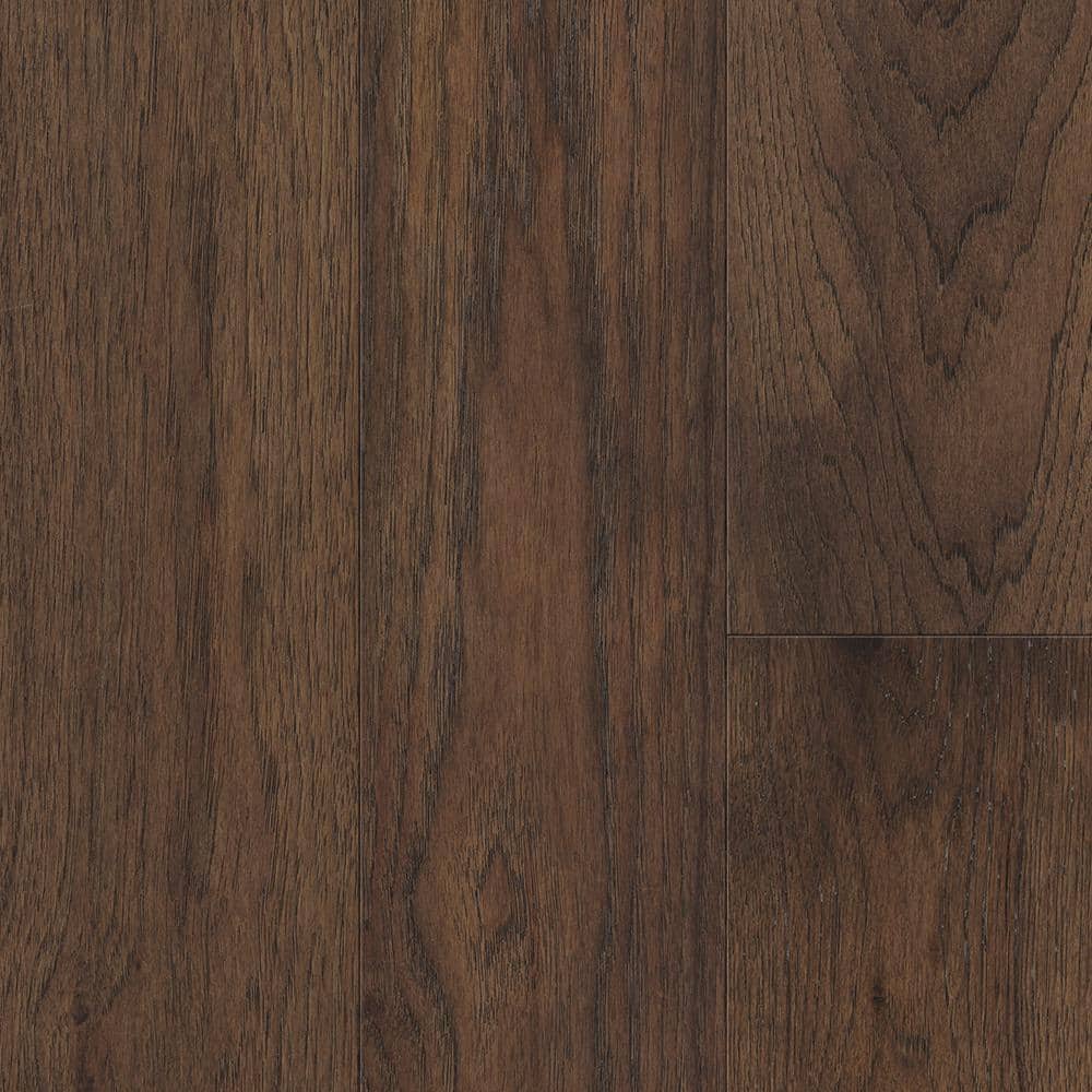 Sure+ Brown Hickory Hickory 1/4 in. T x 6.5 in. W Click Lock Wire Brushed Engineered Hardwood Flooring (21.7 sq.ft./case)