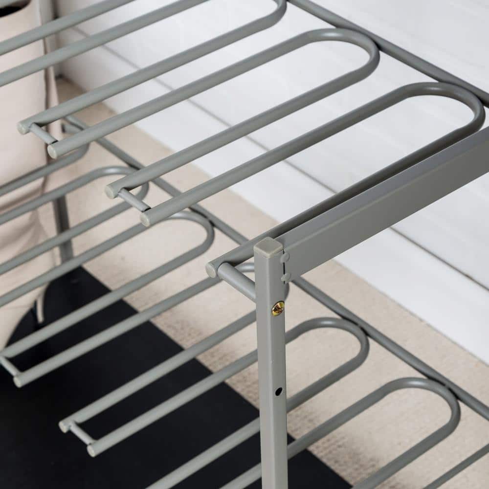Honey-Can-Do Silver Steel Entryway or Closet Hanging Boot Storage and Drying Rack