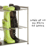 Honey-Can-Do Silver Steel Entryway or Closet Hanging Boot Storage and Drying Rack