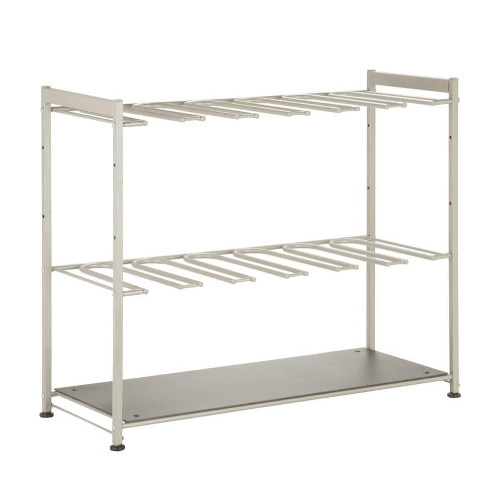 Honey-Can-Do Silver Steel Entryway or Closet Hanging Boot Storage and Drying Rack