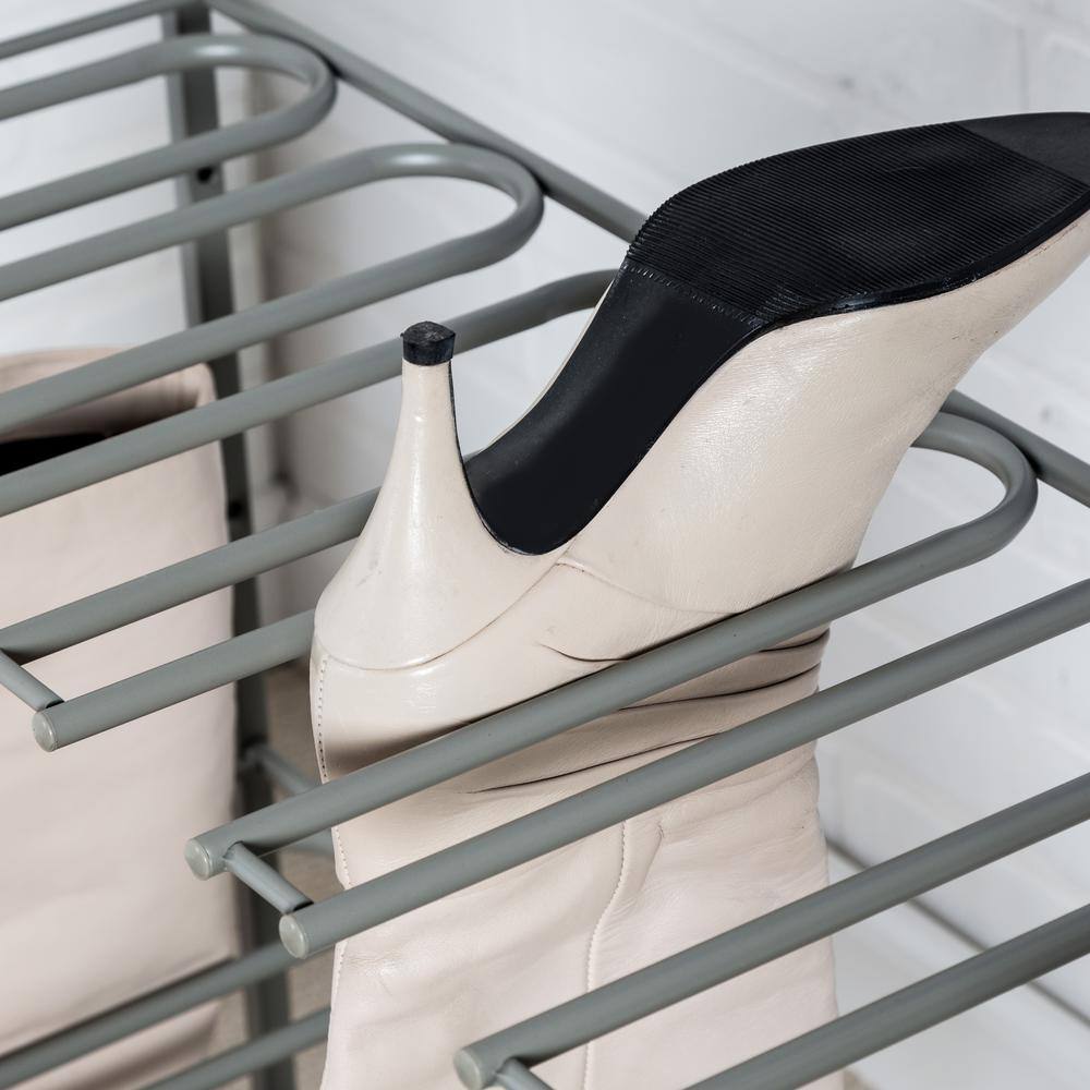 Honey-Can-Do Silver Steel Entryway or Closet Hanging Boot Storage and Drying Rack