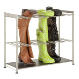 Honey-Can-Do Silver Steel Entryway or Closet Hanging Boot Storage and Drying Rack
