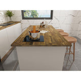 Interbuild 8 ft. L x 25.5 in. D, Acacia Butcher Block Standard Countertop in Brown with Square Edge