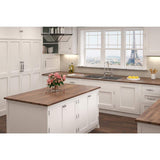 Interbuild 8 ft. L x 25.5 in. D, Acacia Butcher Block Standard Countertop in Brown with Square Edge