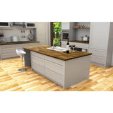 Interbuild 6.2 ft. L x 36 in. D, Acacia Butcher Block Island Countertop in Brown with Square Edge