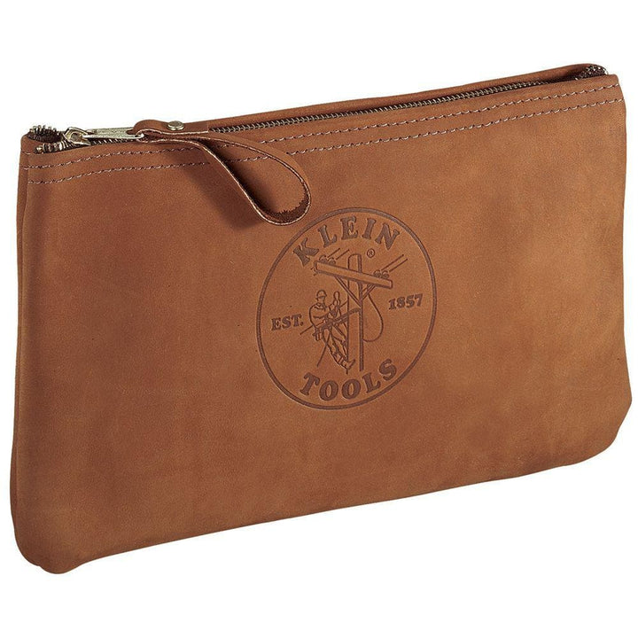 12-1/2 in. Leather Zipper Bag