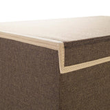 Brown Collapsible Canvas Laundry Hamper with 2 Compartments for Sorting or Folding Clothes