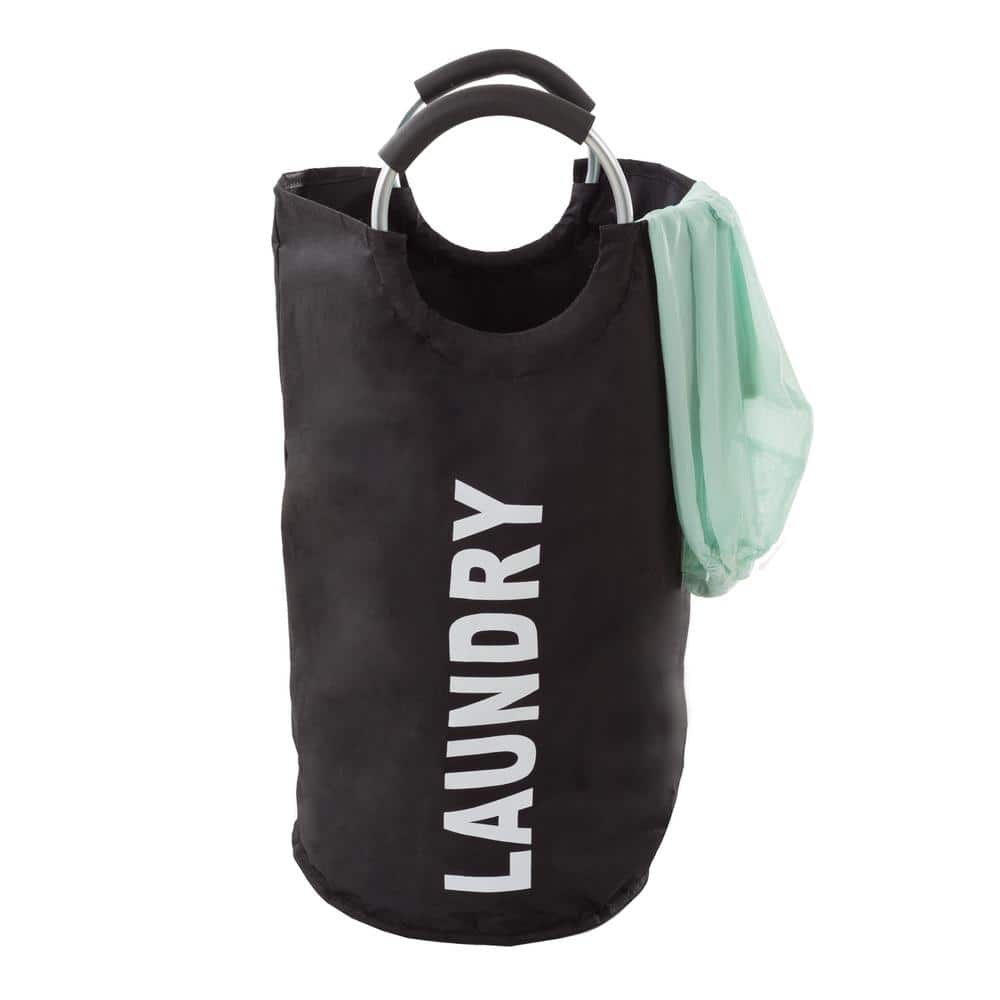 Lavish Home Brown Collapsible Canvas Laundry Basket