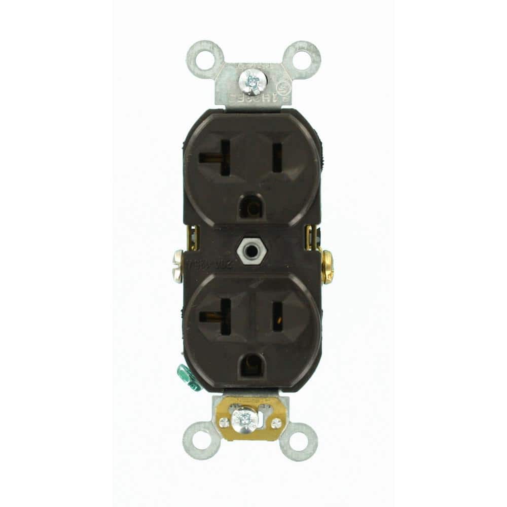 Leviton 20 Amp Commercial Grade Duplex Outlet, Brown (NEMA 5-20R, 125V)
