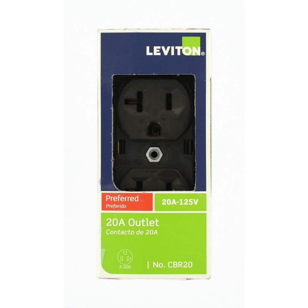 Leviton 20 Amp Commercial Grade Duplex Outlet, Brown (NEMA 5-20R, 125V)