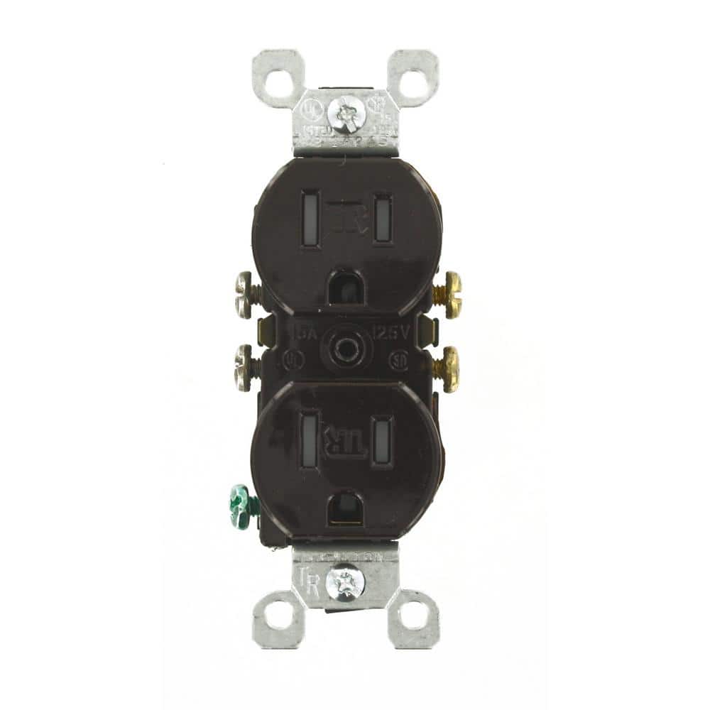 Leviton 15 Amp Tamper-Resistant Duplex Outlet, Brown