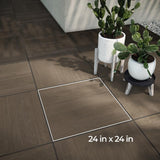 Corso Italia Foresta Brown 24 in. x 24 in. x 0.75 in. Wood Look Porcelain Paver