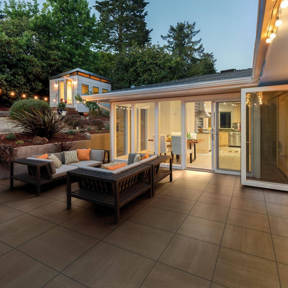 Corso Italia Foresta Brown 24 in. x 24 in. x 0.75 in. Wood Look Porcelain Paver
