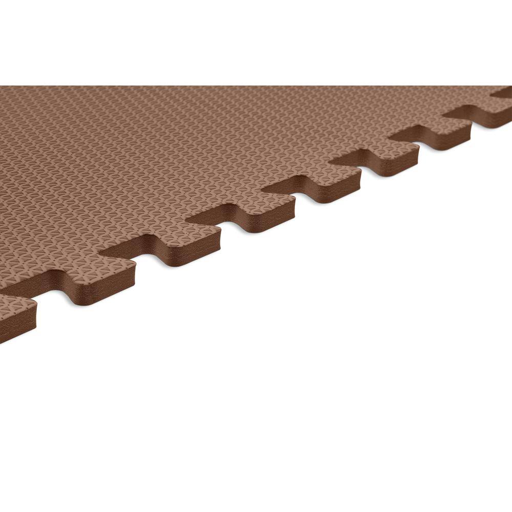 Norsk Brown 24 in. x 24 in. EVA Foam Non-Toxic Solid Color Interlocking Tiles (144 sq. ft. - 36 tiles)
