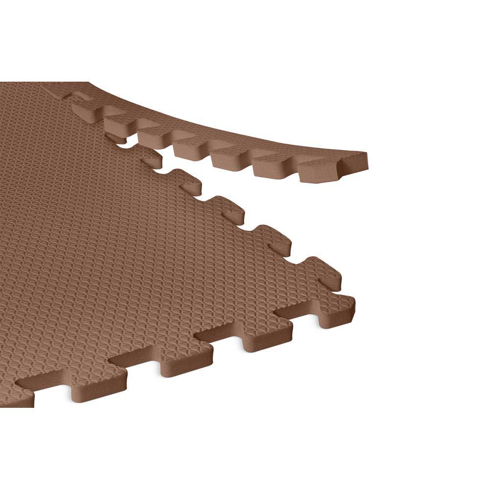 Norsk Brown 24 in. x 24 in. EVA Foam Non-Toxic Solid Color Interlocking Tiles (144 sq. ft. - 36 tiles)