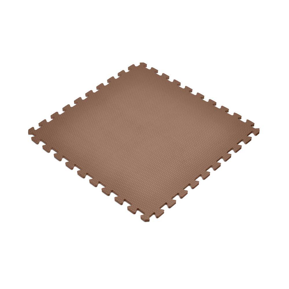 Norsk Brown 24 in. x 24 in. EVA Foam Non-Toxic Solid Color Interlocking Tiles (144 sq. ft. - 36 tiles)
