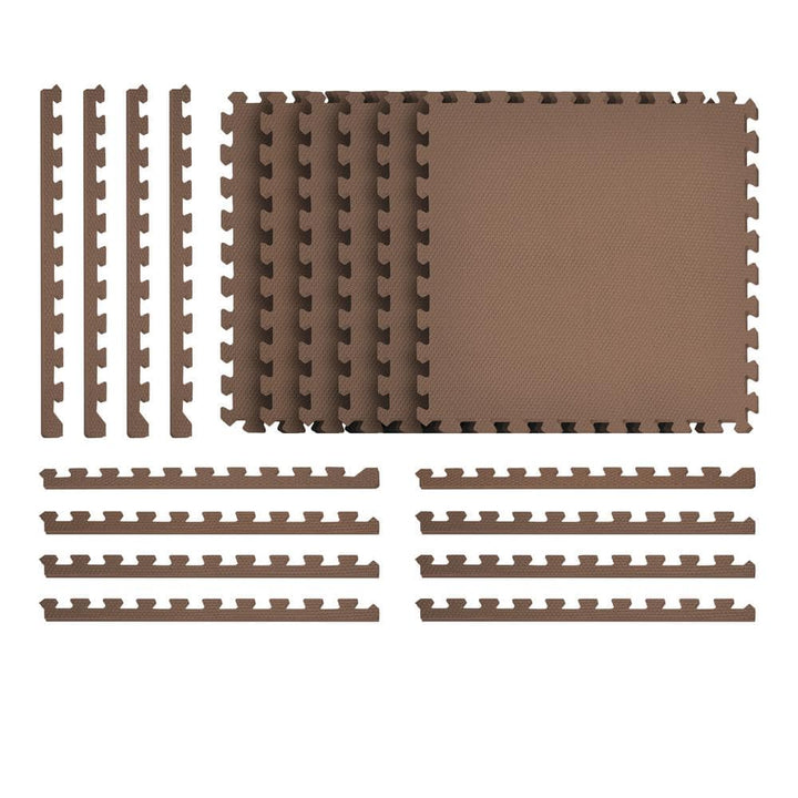 Norsk Brown 24 in. x 24 in. x 0.47 in. Foam Interlocking Floor Mat (6-Pack)