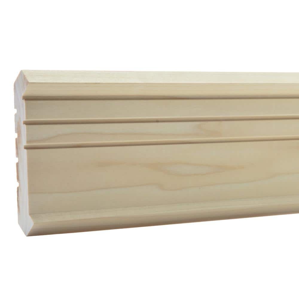 Ornamental Mouldings 75 in. D x 4.5 in. W x 92 in. L Unfinished Poplar Wood Tova Crown Molding