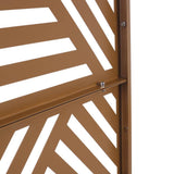 76 in. Hx48 in. W Line Hollow Shape Metal Freestanding Decorative Privacy Screen in Brown, Outdoor and Indoor