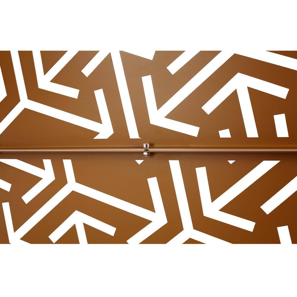 76 in. H x 48 in. W Metal Freestanding Brown Decorative Privacy Screen with Arrow Hollow Shape for Outdoor and Indoor