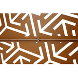 76 in. H x 48 in. W Metal Freestanding Brown Decorative Privacy Screen with Arrow Hollow Shape for Outdoor and Indoor