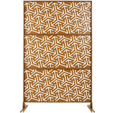 76 in. H x 48 in. W Metal Freestanding Brown Decorative Privacy Screen with Arrow Hollow Shape for Outdoor and Indoor
