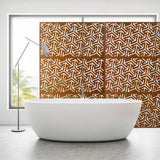 76 in. H x 48 in. W Metal Freestanding Brown Decorative Privacy Screen with Arrow Hollow Shape for Outdoor and Indoor