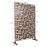 6.3 ft. H x 4 ft. W Brown Outdoor Privacy Screen Metal Decorative Screen Panel Freestanding Garden Fence Panels