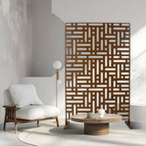 6.3 ft. H x 4 ft. W Brown Outdoor Privacy Screen Metal Decorative Screen Panel Freestanding Garden Fence Panels