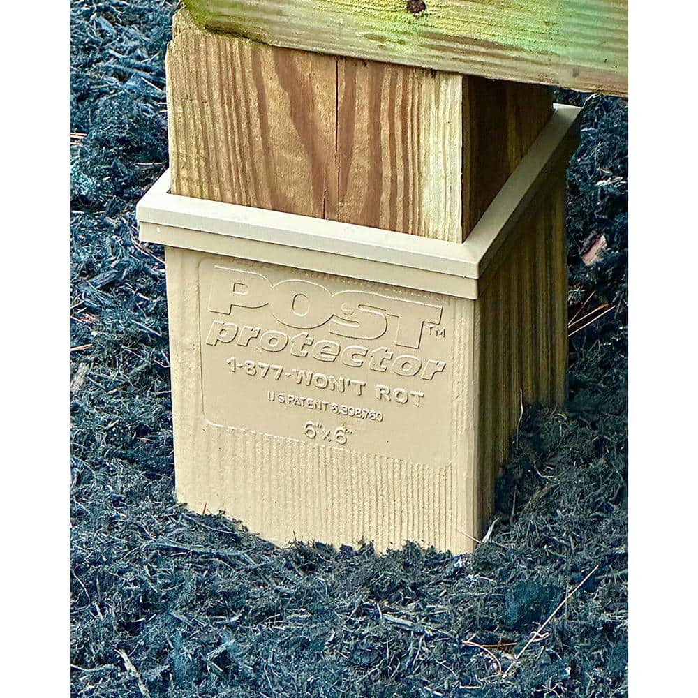 Post Protector 6 in. x 6 in. PVC Finish and Sealing Cap