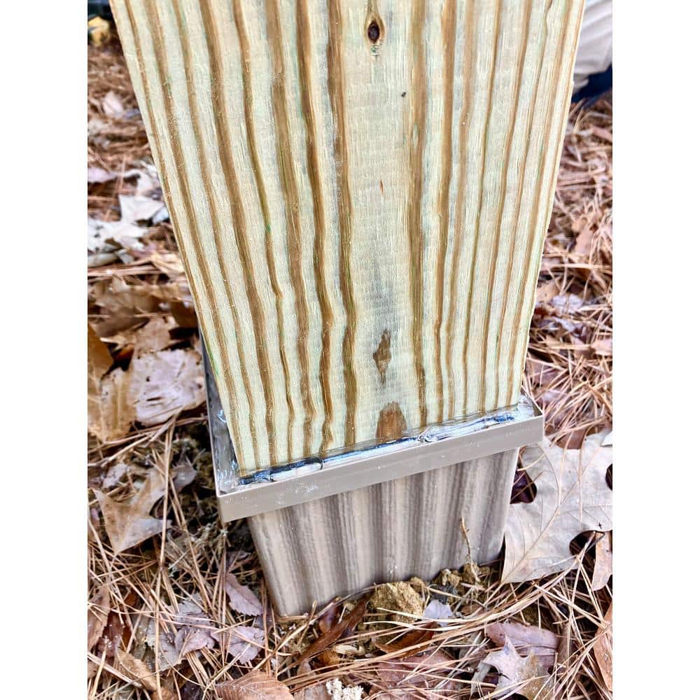 Post Protector 6 in. x 6 in. PVC Finish and Sealing Cap