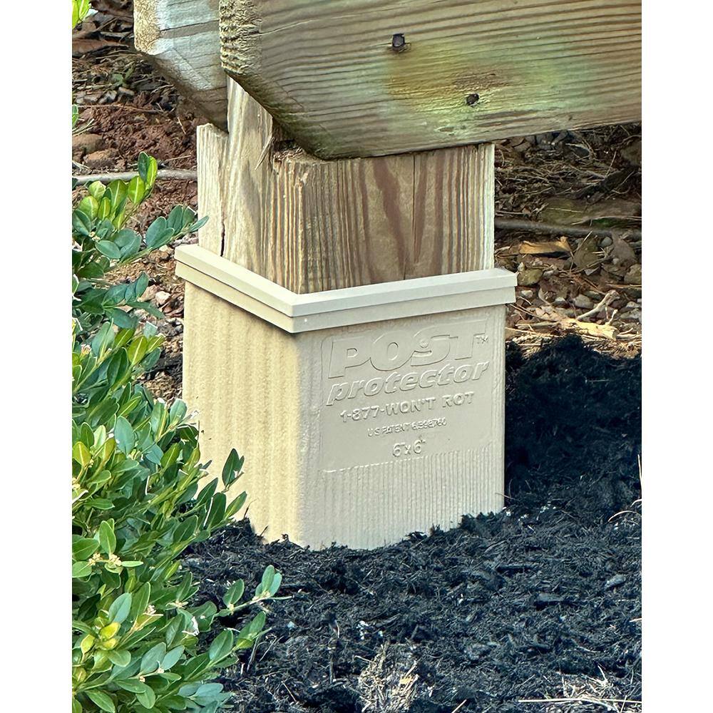 Post Protector 6 in. x 6 in. PVC Finish and Sealing Cap