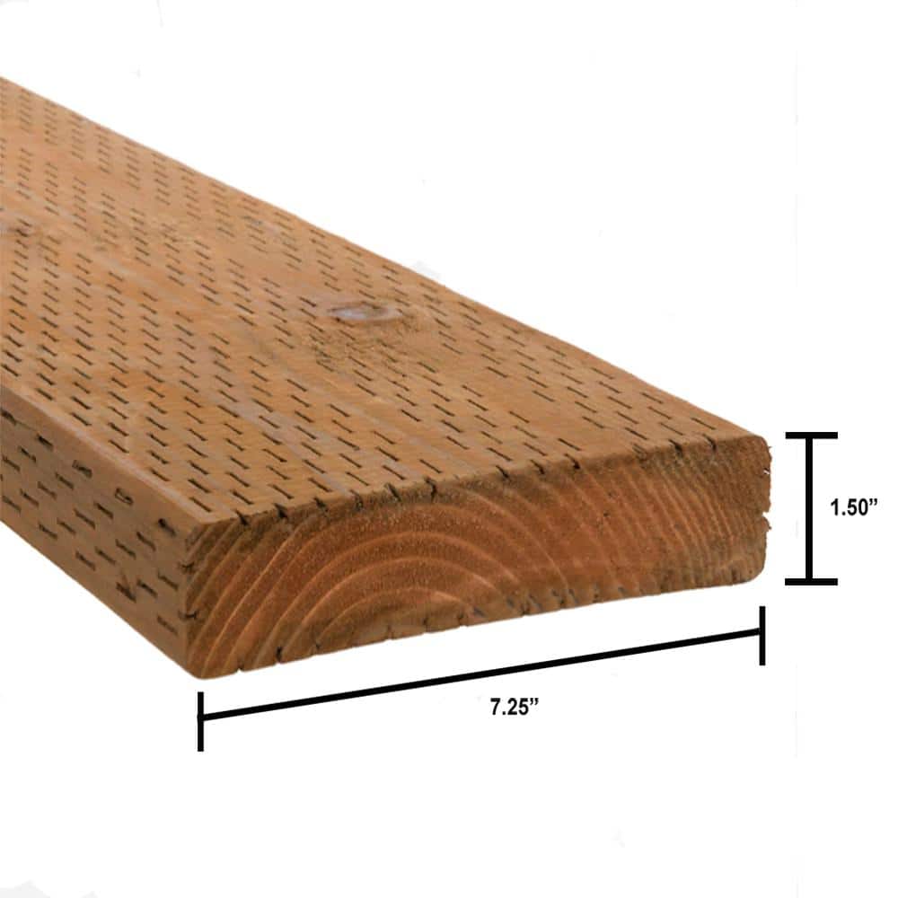 2 in. x 8 in. x 12 ft. #2 and Better S4S Pressure-Treated Hem-Fir Brown Tone Stained Ground Contact Lumber