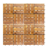 Pro Space 12 in. x 12 in. Acacia Wood Interlocking Flooring Deck Tile Checker Pattern Brown 12 Slats (10-Pack)