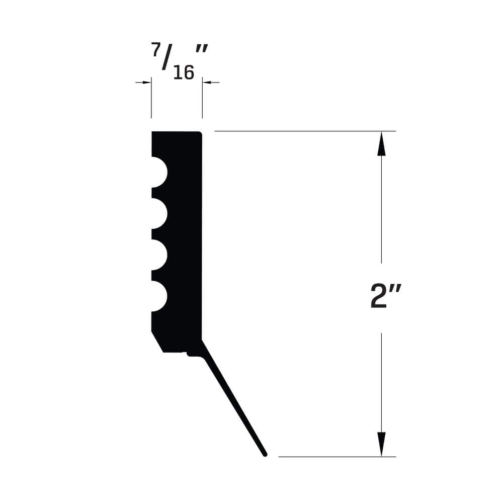 Royal Mouldings 2149 7/16 in. x 2 in. x 108 in. PVC Composite Ideal Brown Garage Door Stop Molding