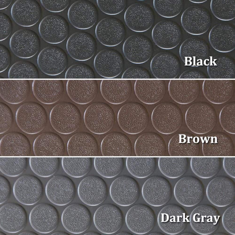 Rubber-Cal Coin Grip 4 ft. x 15 ft. Brown Commercial Grade PVC Flooring