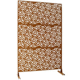 Sudzendf Outdoor and Indoor Freestanding Decorative Privacy Screen Metal Privacy Screen, Fence Panels in Brown