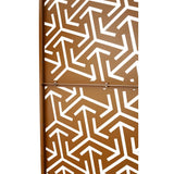 Sudzendf Outdoor and Indoor Freestanding Decorative Privacy Screen Metal Privacy Screen, Fence Panels in Brown