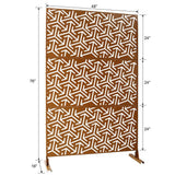 Sudzendf Outdoor and Indoor Freestanding Decorative Privacy Screen Metal Privacy Screen, Fence Panels in Brown