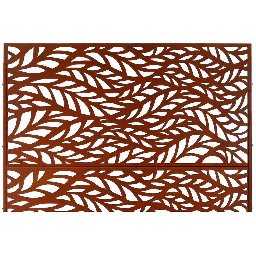 Sudzendf Outdoor and Indoor Freestanding Decorative Privacy Screen Metal Privacy Screen, Fence Panels in Brown