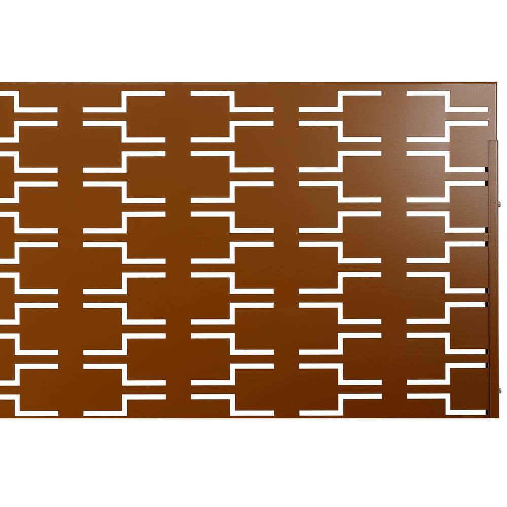 Sudzendf Outdoor and Indoor Freestanding Decorative Privacy Screen Metal Privacy Screen, Fence Panels in Brown