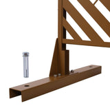 Sudzendf Outdoor and Indoor Freestanding Decorative Privacy Screen Metal Privacy Screen, Fence Panels in Brown