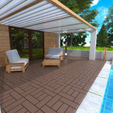 Tidoin Outdoor 1 ft. x 1 ft. Composite Deck Tile in Brown(44 Per Box)