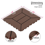 Tidoin Outdoor 1 ft. x 1 ft. Composite Deck Tile in Brown(44 Per Box)