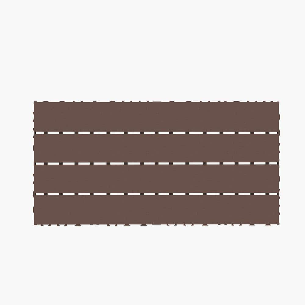 Tidoin Outdoor 2 ft. x 1 ft. Composite Deck Tile in Brown(24 Per Box)