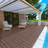 Tidoin Outdoor 1 ft. x 1 ft. Composite Deck Tile in Brown(44 Per Box)