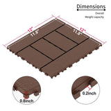Tidoin Outdoor 1 ft. x 1 ft. Composite Deck Tile in Brown(44 Per Box)