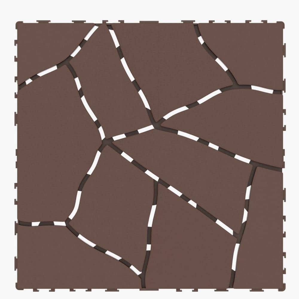 Tidoin Outdoor 1 ft. x 1 ft. Composite Deck Tile in Brown(44 Per Box)